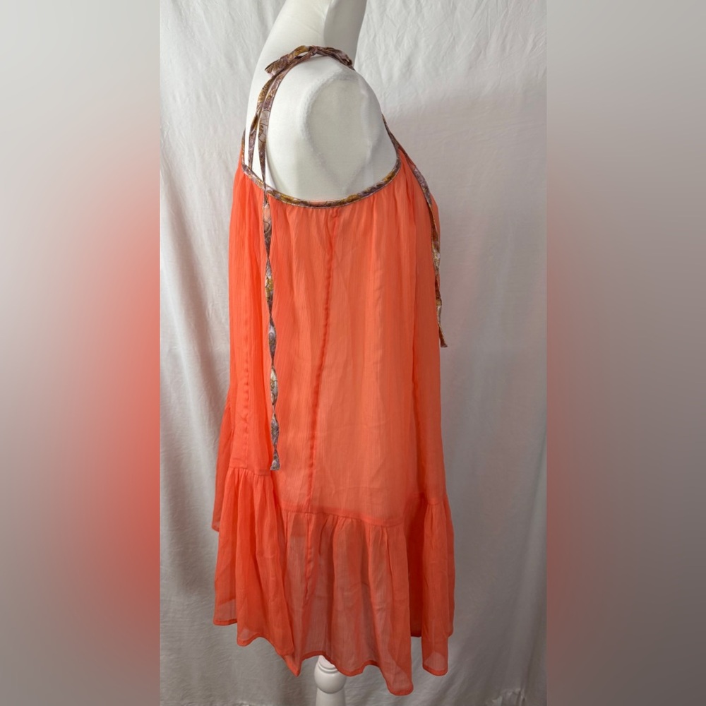 Free People Orange Intimately Bali Sweet Nothing Slip Mini Dress SKU1105 - Picture 4 of 13